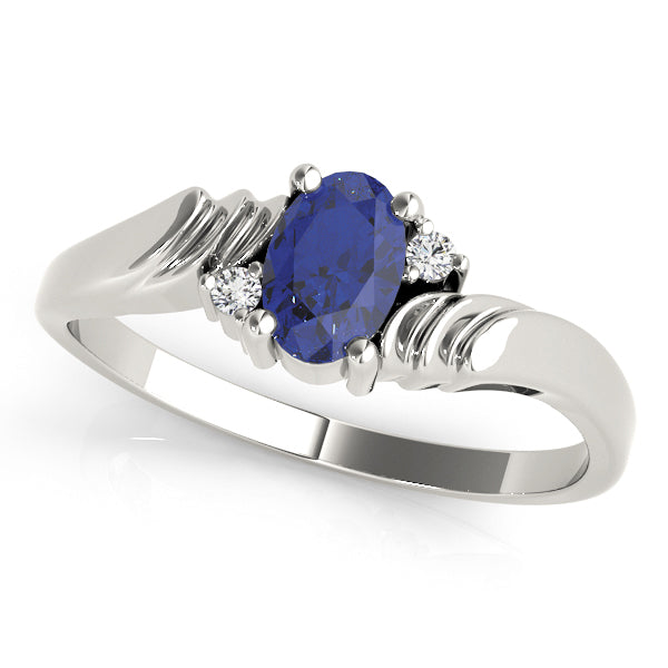 Oval Gemstone Fashion Ring · 0.02 ct tw