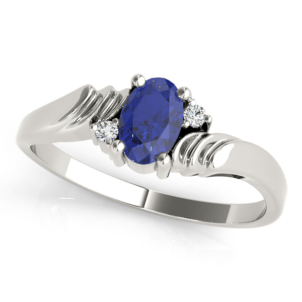 Oval Gemstone Fashion Ring · 0.02 ct tw