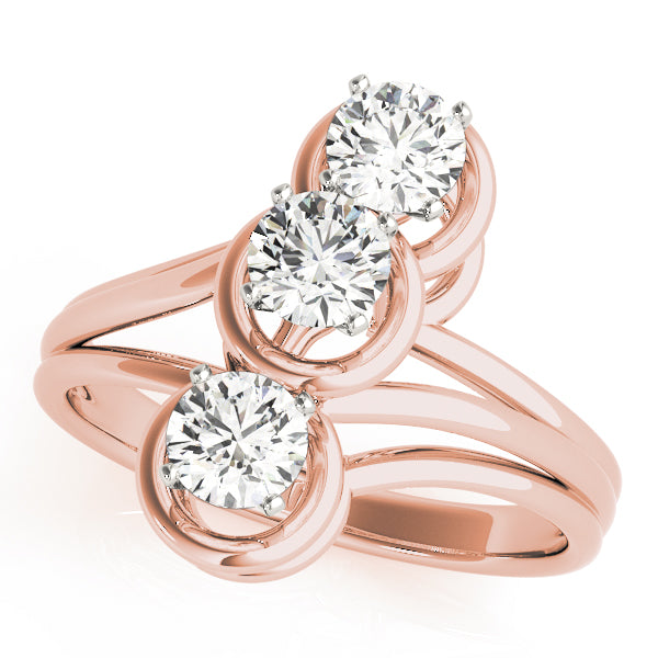 Round Three-Stone Engagement Ring