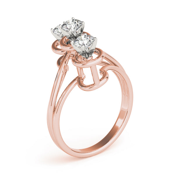 Round Three-Stone Engagement Ring