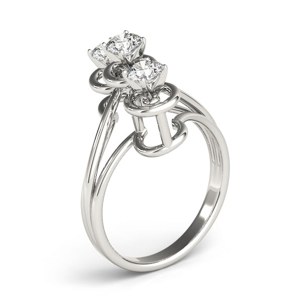 Round Three-Stone Engagement Ring