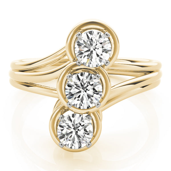 Round Three-Stone Engagement Ring