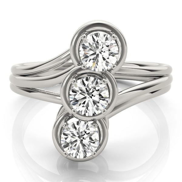 Round Three-Stone Engagement Ring