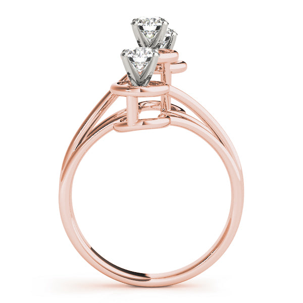 Round Three-Stone Engagement Ring
