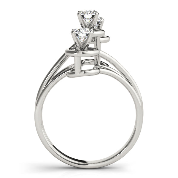 Round Three-Stone Engagement Ring