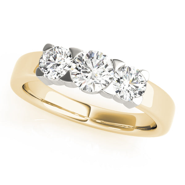 Round Three-Stone Diamond Engagement Ring · 0.49 ct tw