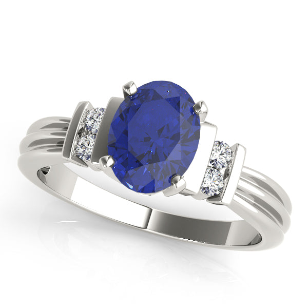 Oval Gemstone Fashion Ring · 0.10 ct tw