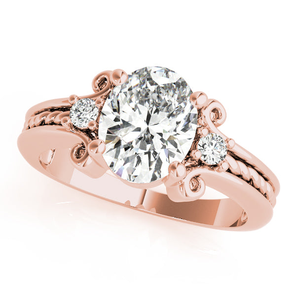 Oval Gemstone Engagement Ring · 0.10 ct tw