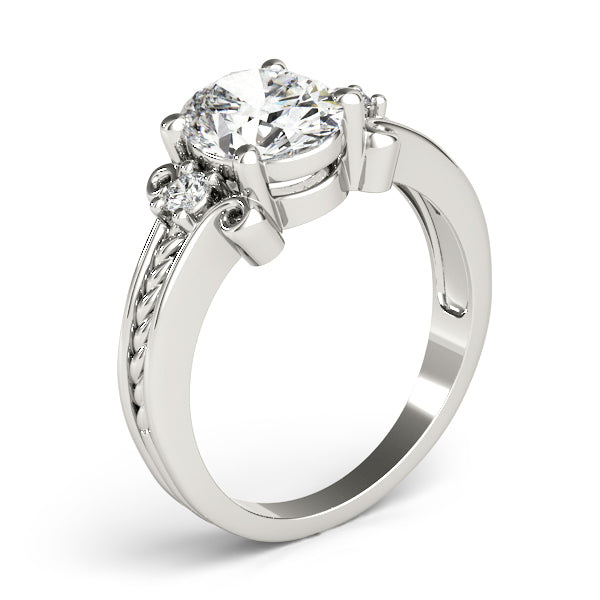 Oval Gemstone Engagement Ring · 0.10 ct tw