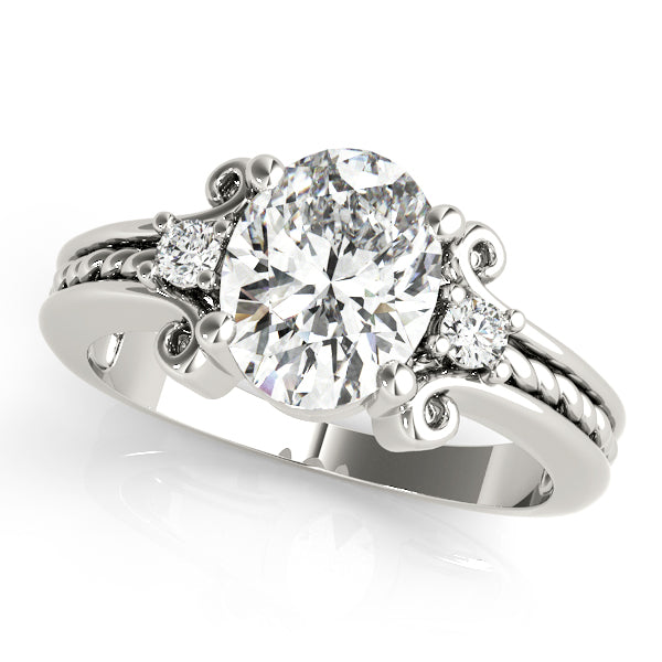 Oval Gemstone Engagement Ring · 0.10 ct tw