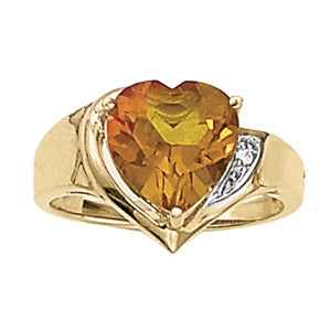 Heart Gemstone Fashion Ring · 0.01 ct tw