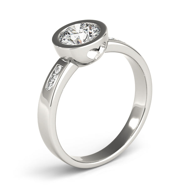 Round Single Row Channel Set Diamond Engagement Ring · 1.09 ct tw