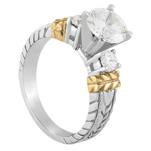 Round Three-Stone Diamond Engagement Ring · 0.30 ct tw