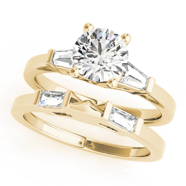 Round Fancy Shape Baguette Diamond Engagement Ring · 0.70 ct tw