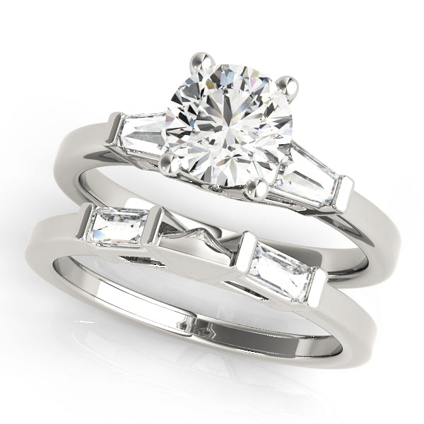 Round Fancy Shape Baguette Diamond Engagement Ring · 0.70 ct tw