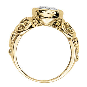 Oval Gemstone Fashion Ring · 0.05 ct tw