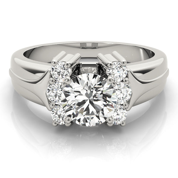 Cluster Sides Diamond Engagement Ring · 0.36 ct tw