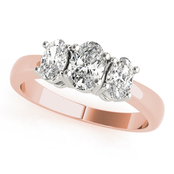Oval Three-Stone Diamond Engagement Ring · 0.88 ct tw