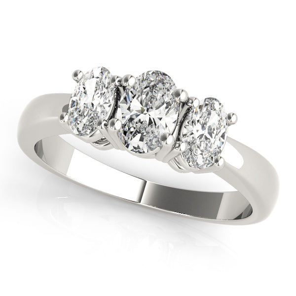 Oval Three-Stone Diamond Engagement Ring · 0.88 ct tw