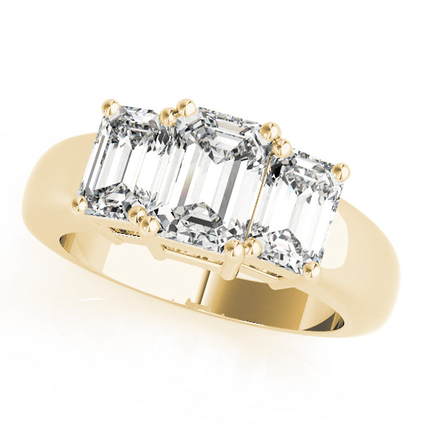 Emerald Three-Stone Diamond Engagement Ring · 1.26 ct tw