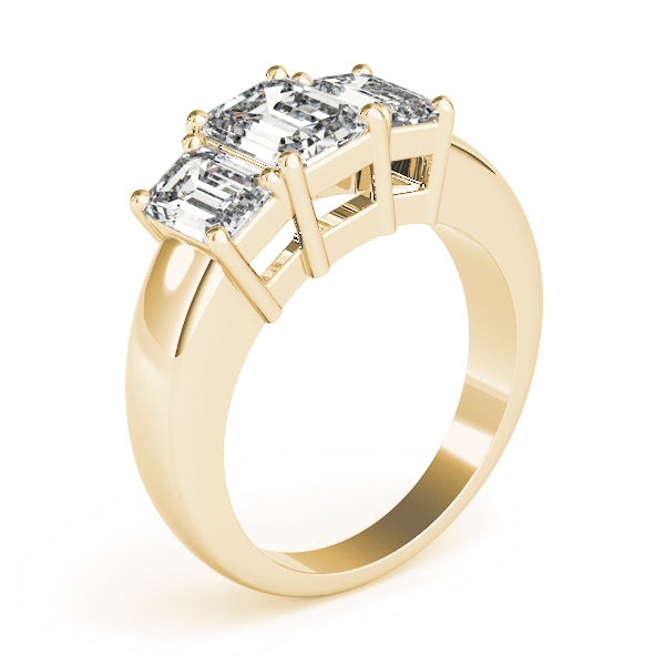 Emerald Three-Stone Diamond Engagement Ring · 1.26 ct tw