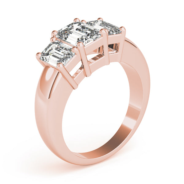 Emerald Three-Stone Diamond Engagement Ring · 1.26 ct tw