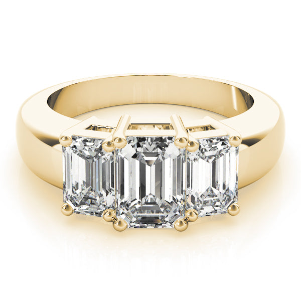 Emerald Three-Stone Diamond Engagement Ring · 1.26 ct tw