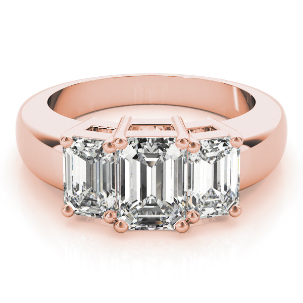 Emerald Three-Stone Diamond Engagement Ring · 1.26 ct tw