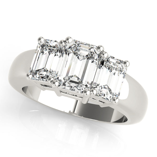 Emerald Three-Stone Diamond Engagement Ring · 1.26 ct tw