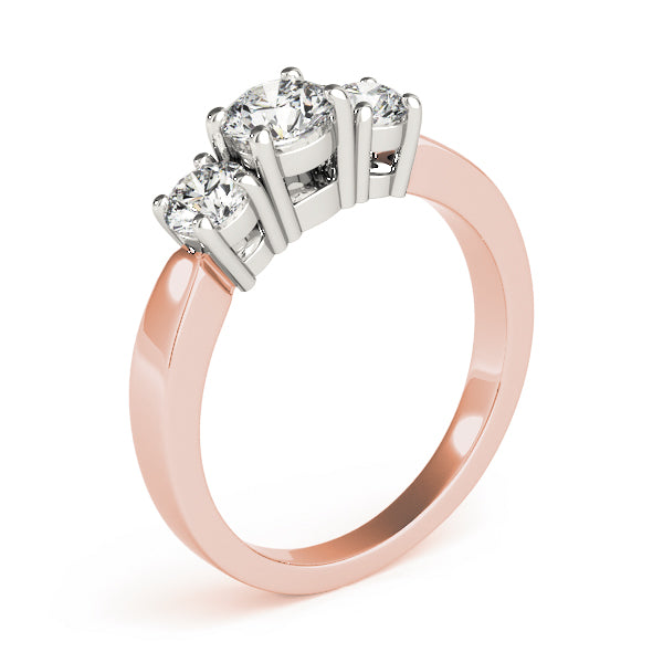 Round Three-Stone Diamond Engagement Ring · 0.73 ct tw