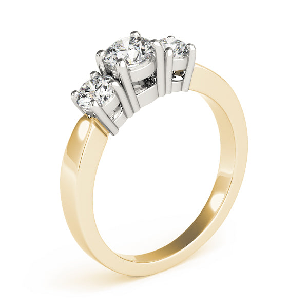 Round Three-Stone Diamond Engagement Ring · 0.49 ct tw