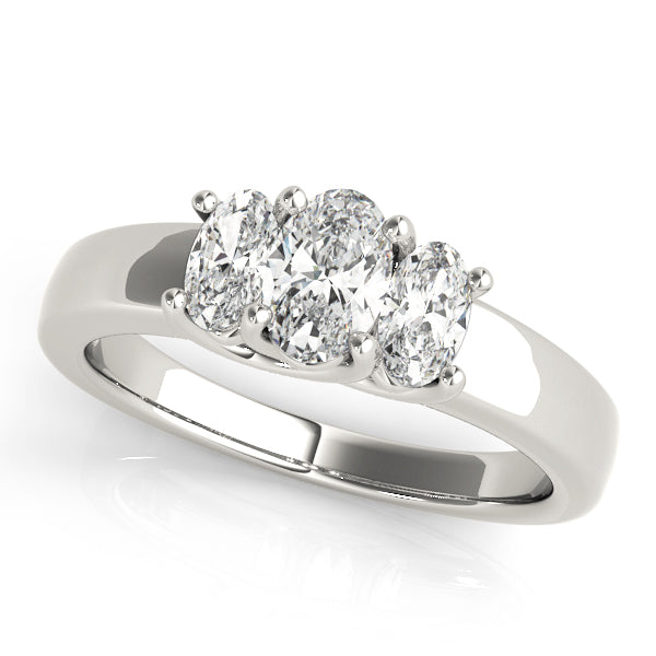 Oval Three-Stone Diamond Engagement Ring · 0.88 ct tw