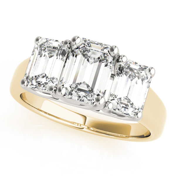 Emerald Three-Stone Diamond Engagement Ring · 2.20 ct tw