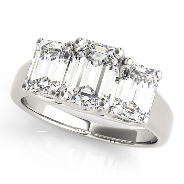 Emerald Three-Stone Diamond Engagement Ring · 0.55 ct tw