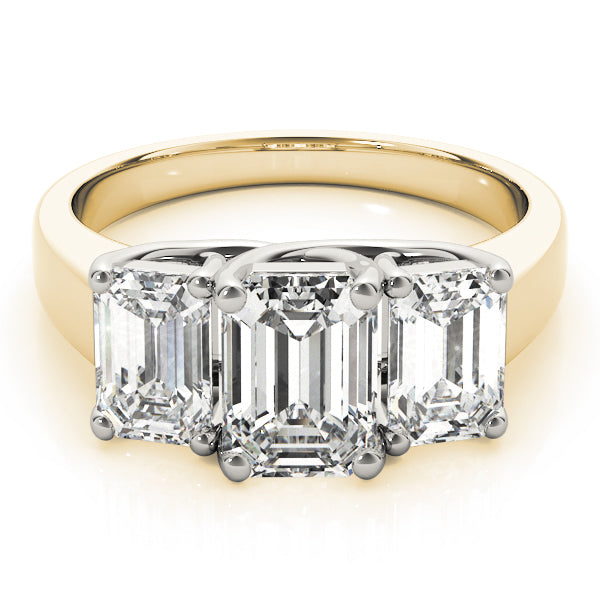 Emerald Three-Stone Diamond Engagement Ring · 0.55 ct tw