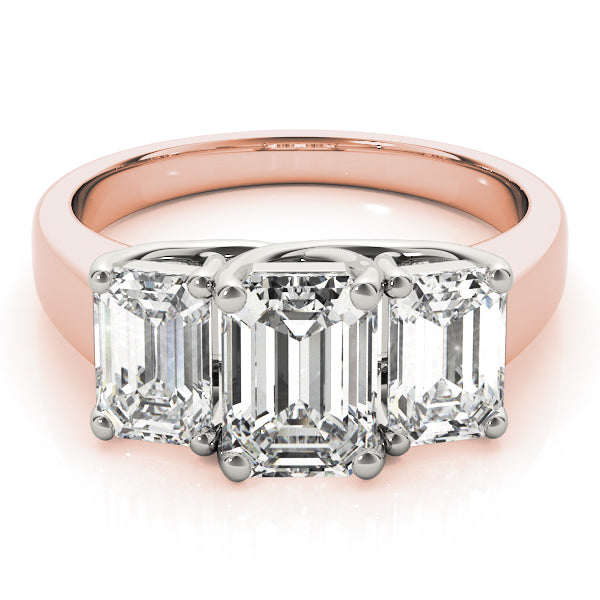 Emerald Three-Stone Diamond Engagement Ring · 2.20 ct tw