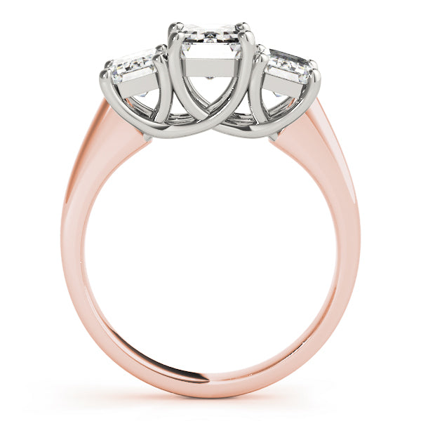 Emerald Three-Stone Diamond Engagement Ring · 0.55 ct tw