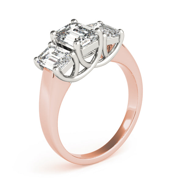 Emerald Three-Stone Diamond Engagement Ring · 2.20 ct tw