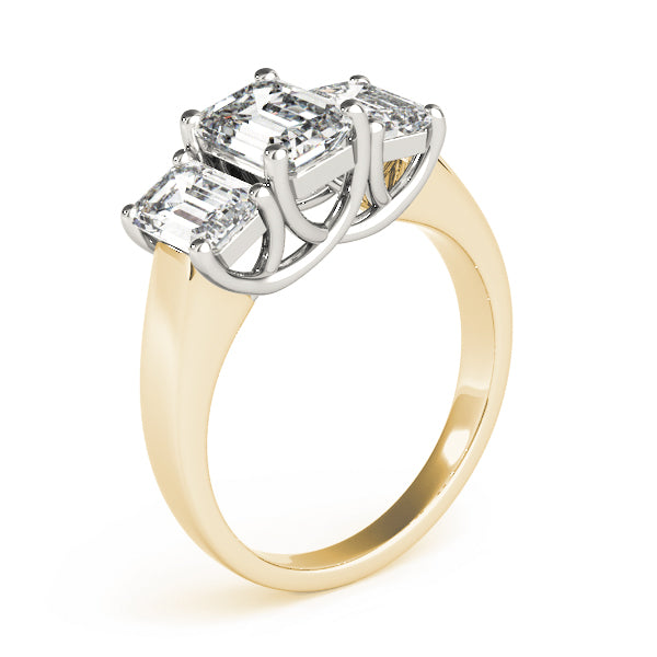 Emerald Three-Stone Diamond Engagement Ring · 2.20 ct tw