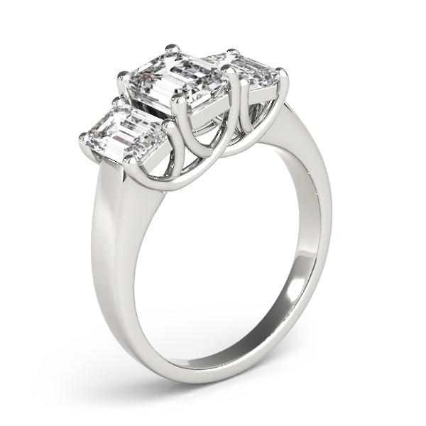Emerald Three-Stone Diamond Engagement Ring · 0.55 ct tw