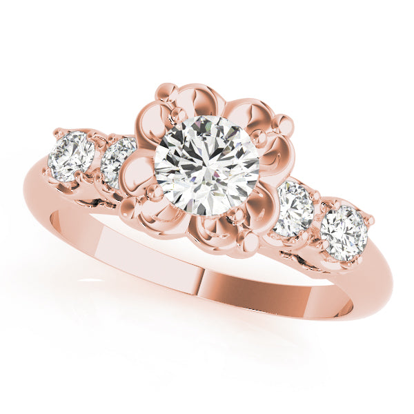 Round Single Row Prong Set Diamond Engagement Ring · 0.69 ct tw