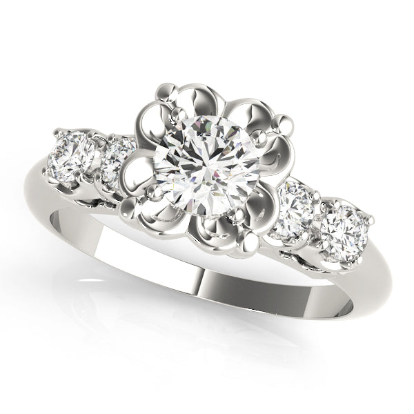 Round Single Row Prong Set Diamond Engagement Ring · 0.69 ct tw