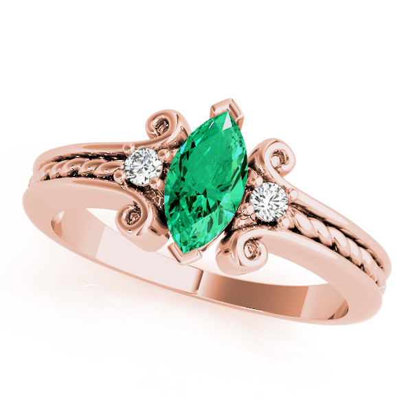 Marquise Gemstone Engagement Ring · 0.02 ct tw