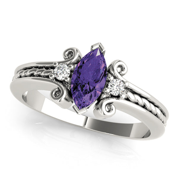 Marquise Gemstone Engagement Ring · 0.02 ct tw