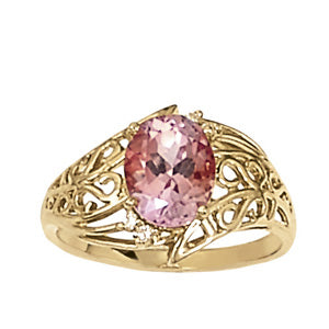 Oval Gemstone Fashion Ring · 0.04 ct tw