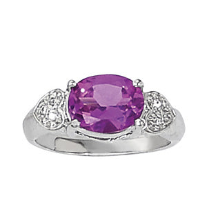Oval Gemstone Fashion Ring · 0.03 ct tw