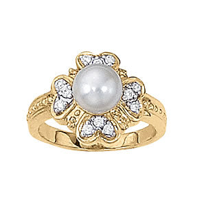 Pearl Gemstone Fashion Ring · 0.18 ct tw