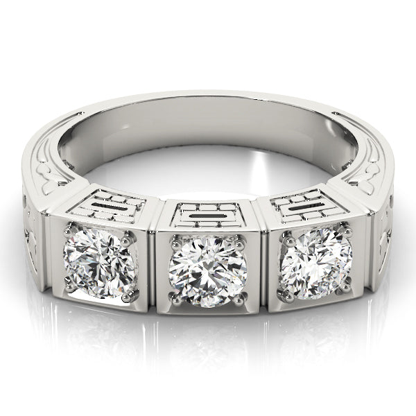 Round Three-Stone Diamond Engagement Ring · 0.75 ct tw