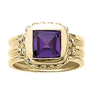 Square Princess & Cushion Gemstone Fashion Ring
