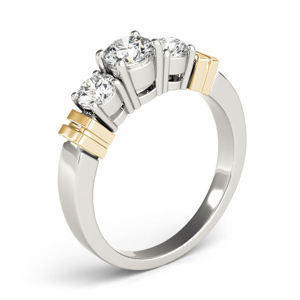 Round Three-Stone Diamond Engagement Ring · 0.49 ct tw